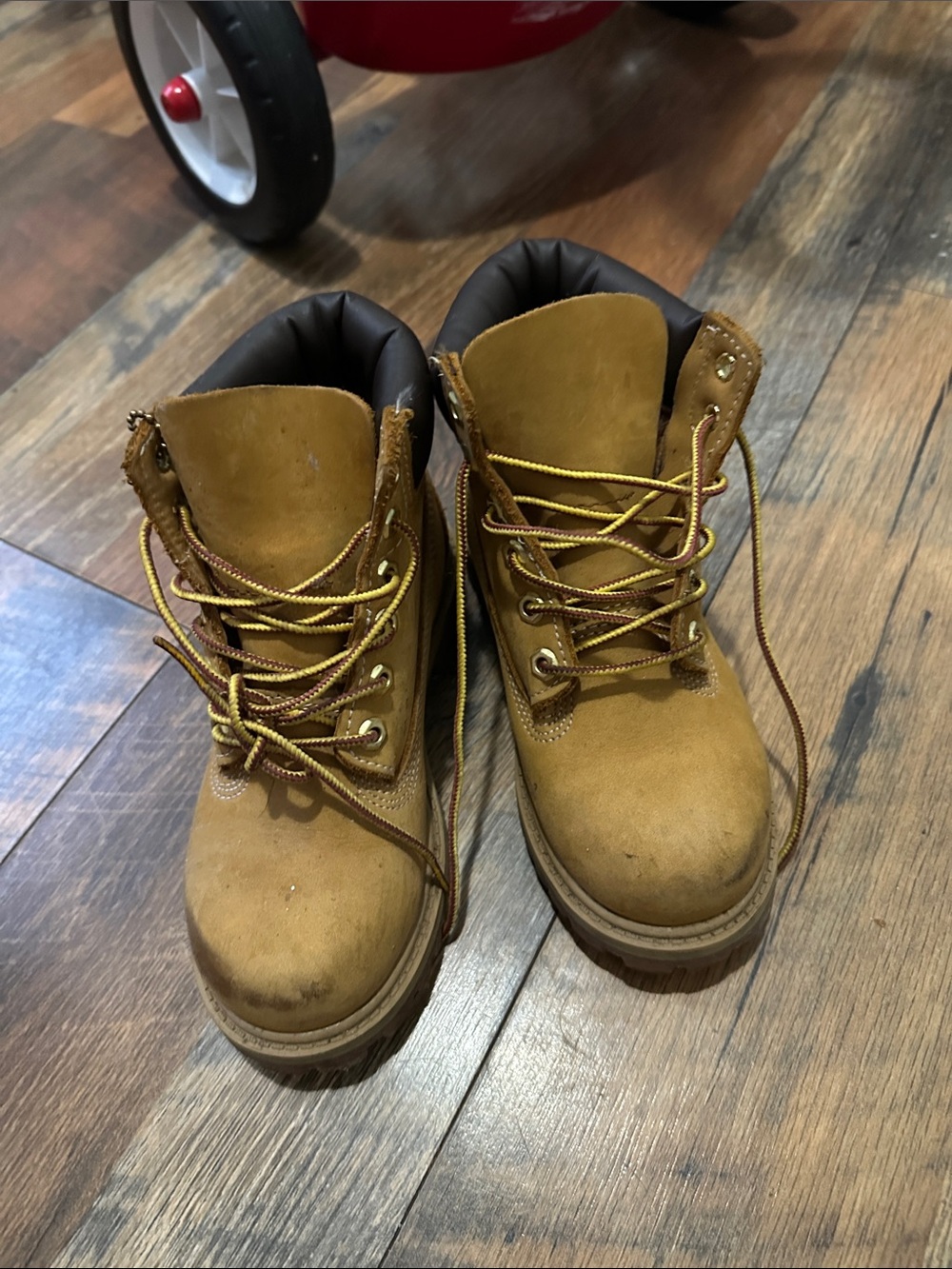 Timberland Wheat/Nubuck Work Boots with Black Collar